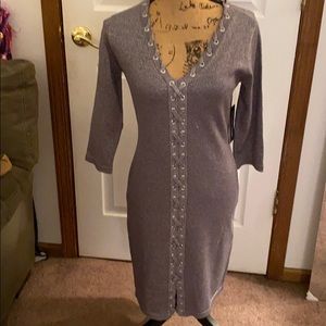 Glittery silver sweater dress